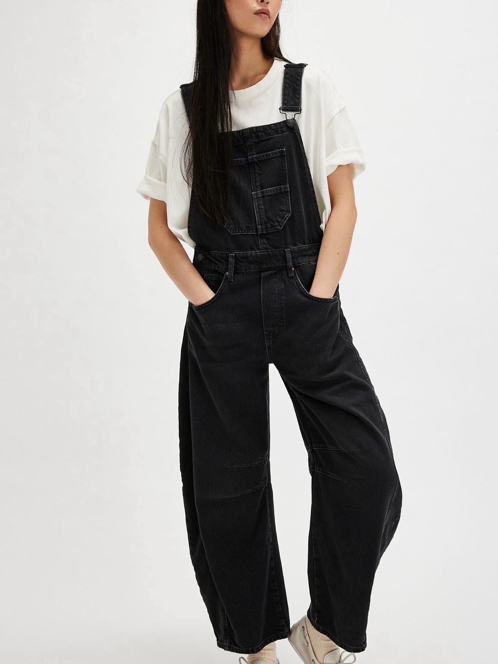Free people Good Luck Barrel overalls $148